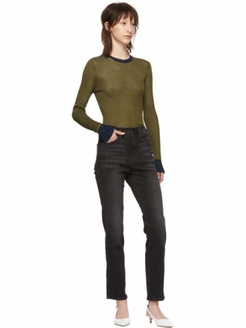 Frame Le Sylvie Slender Straight Jeans 23 Iggy Grey High Rise Stretch EUC - Picture 3 of 8